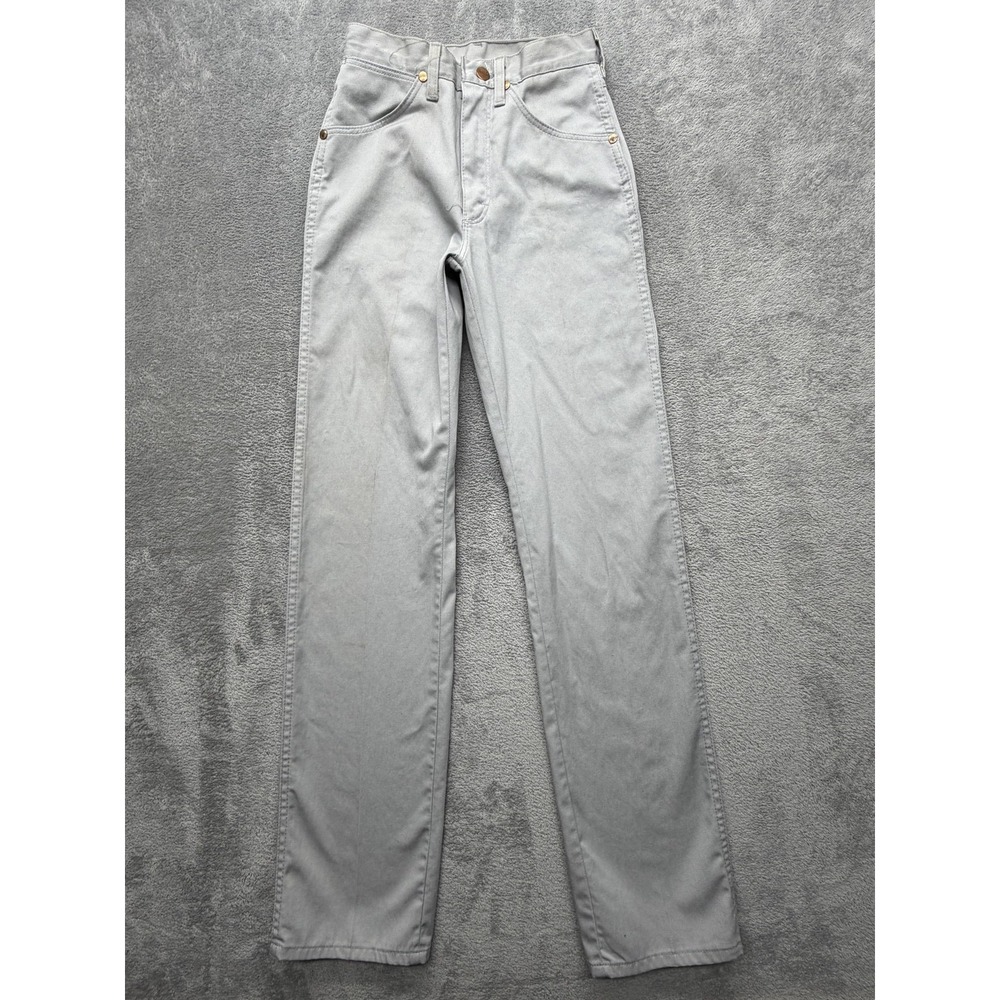 Vintage Wrangler Pants Womens Measured 24x33 Gray Straight 100% Cotton‎ USA